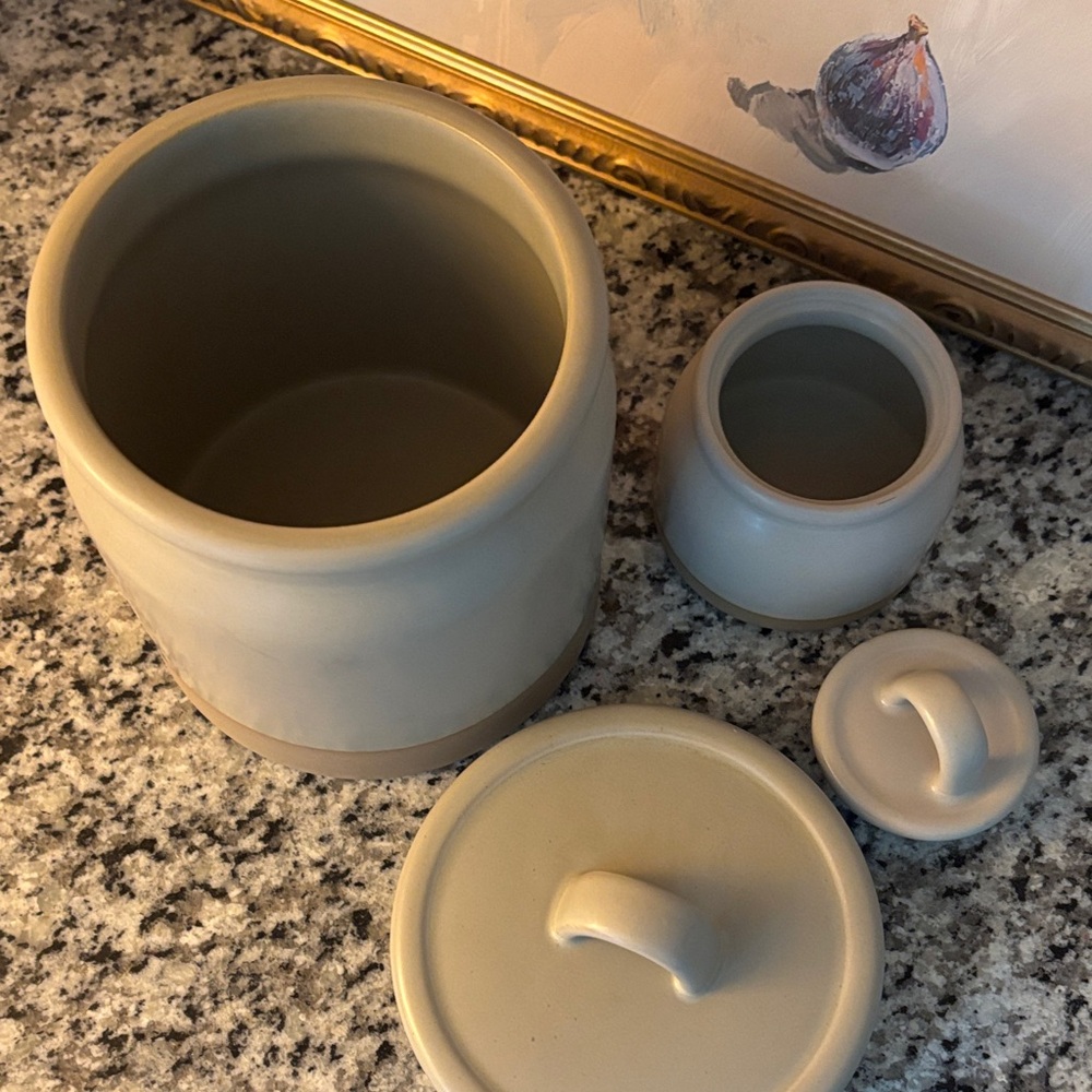 Hearth & Hand Cream and Tan Ceramic Canister Duo - Picture 5 of 5